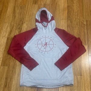 Nike Men's White and Crimson Red Alabama Basketball Hoodie